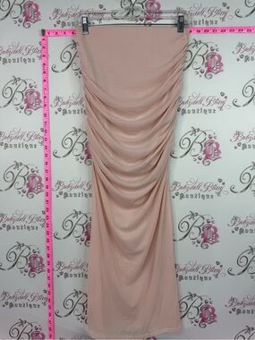 Dynamite skirt long light Blush Pink Ruched Midi Skirt